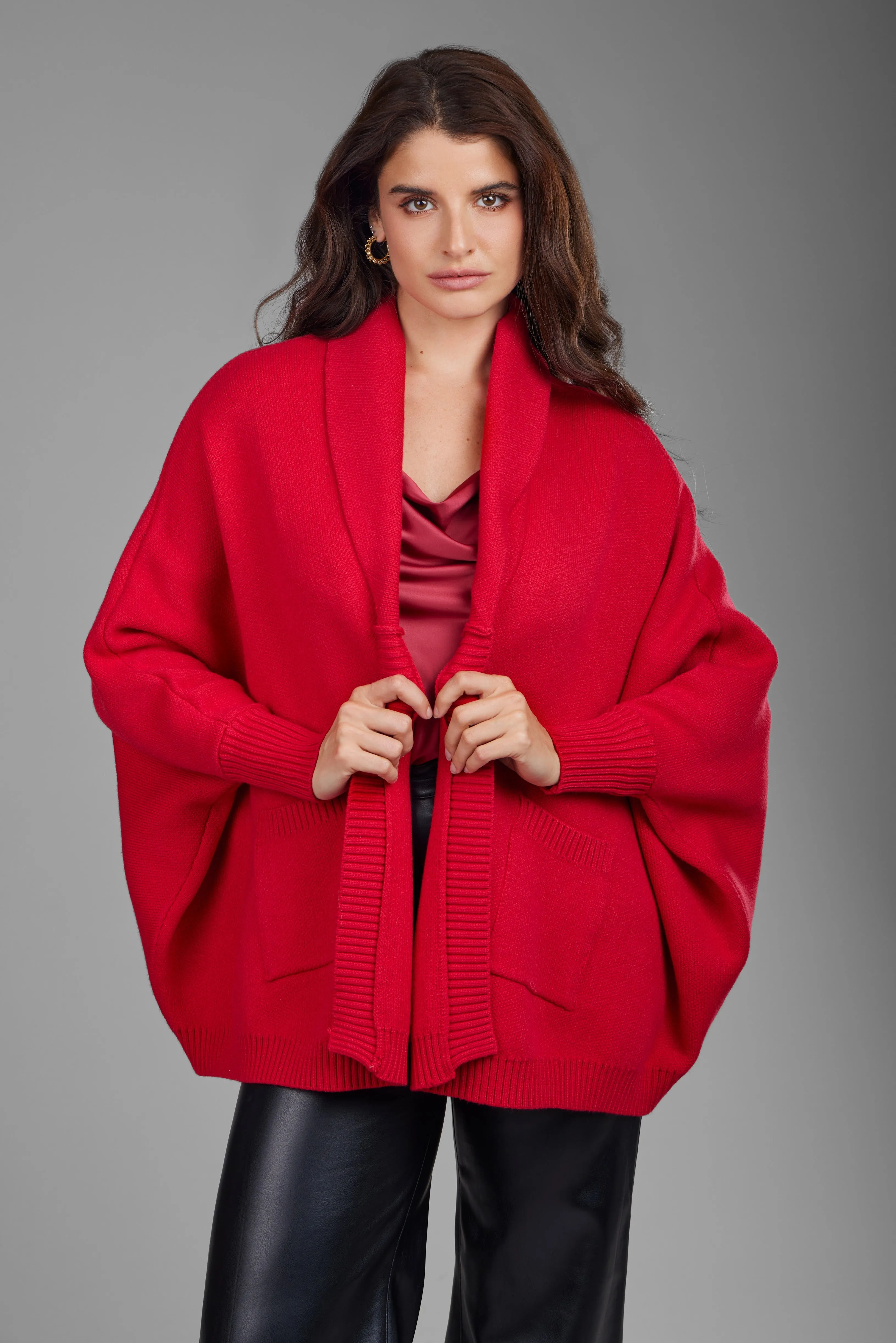 Open Front Oversized Cardigan Sweater