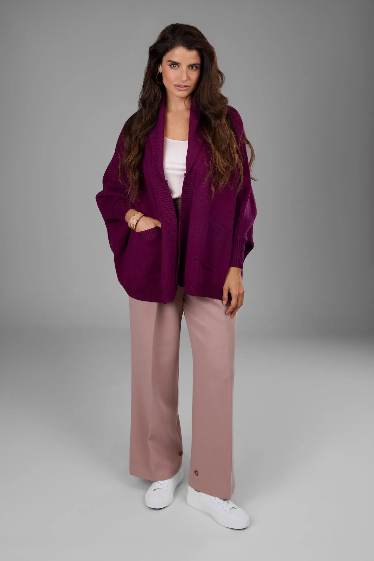 Open Front Oversized Cardigan Sweater