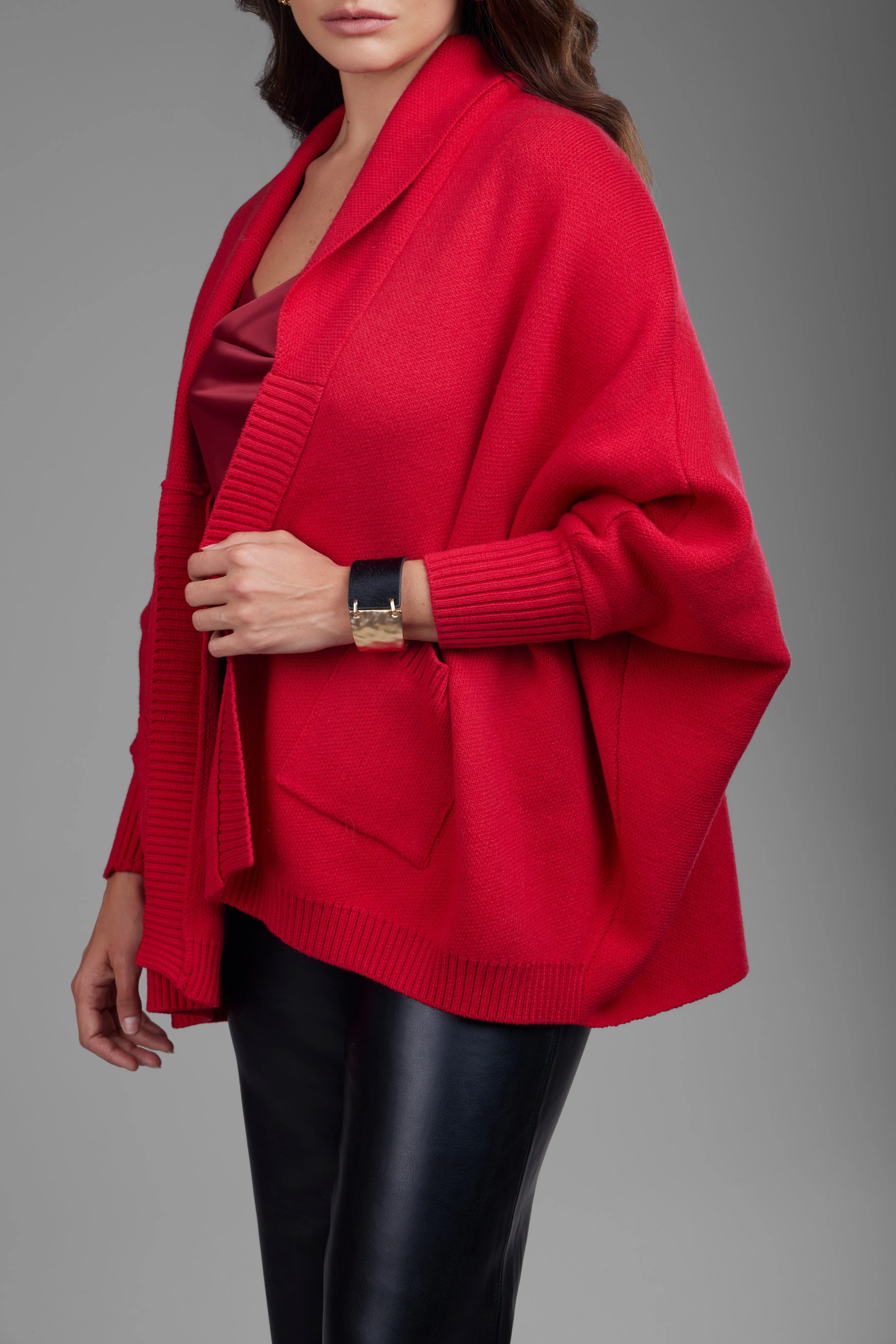 Open Front Oversized Cardigan Sweater