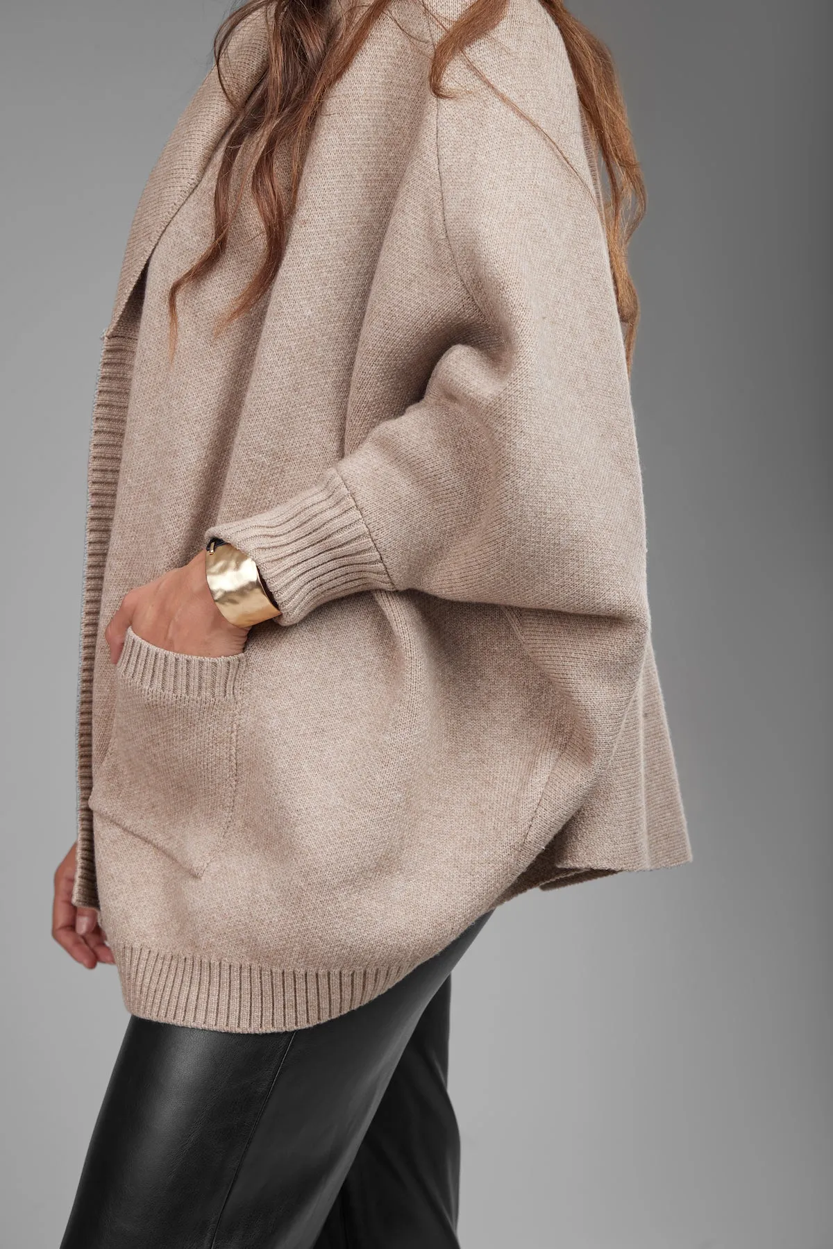Open Front Oversized Cardigan Sweater