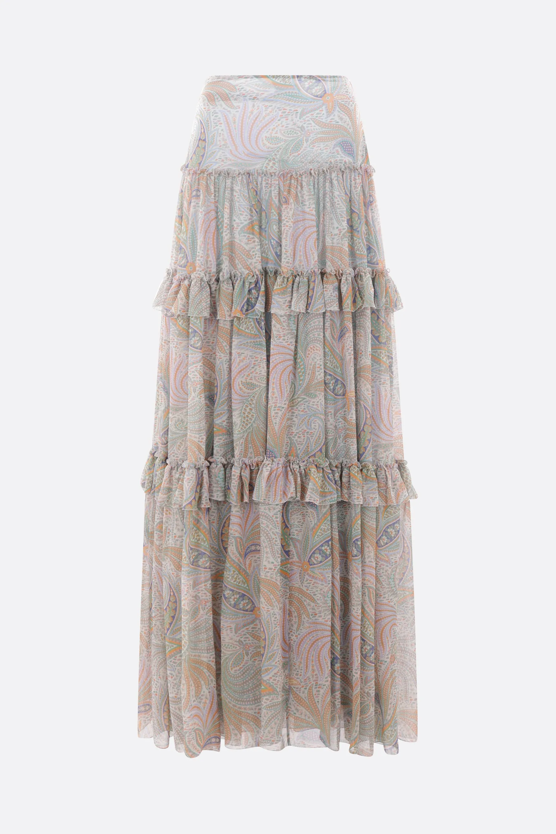 Paisley Print Silk Skirt