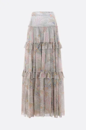 Paisley Print Silk Skirt