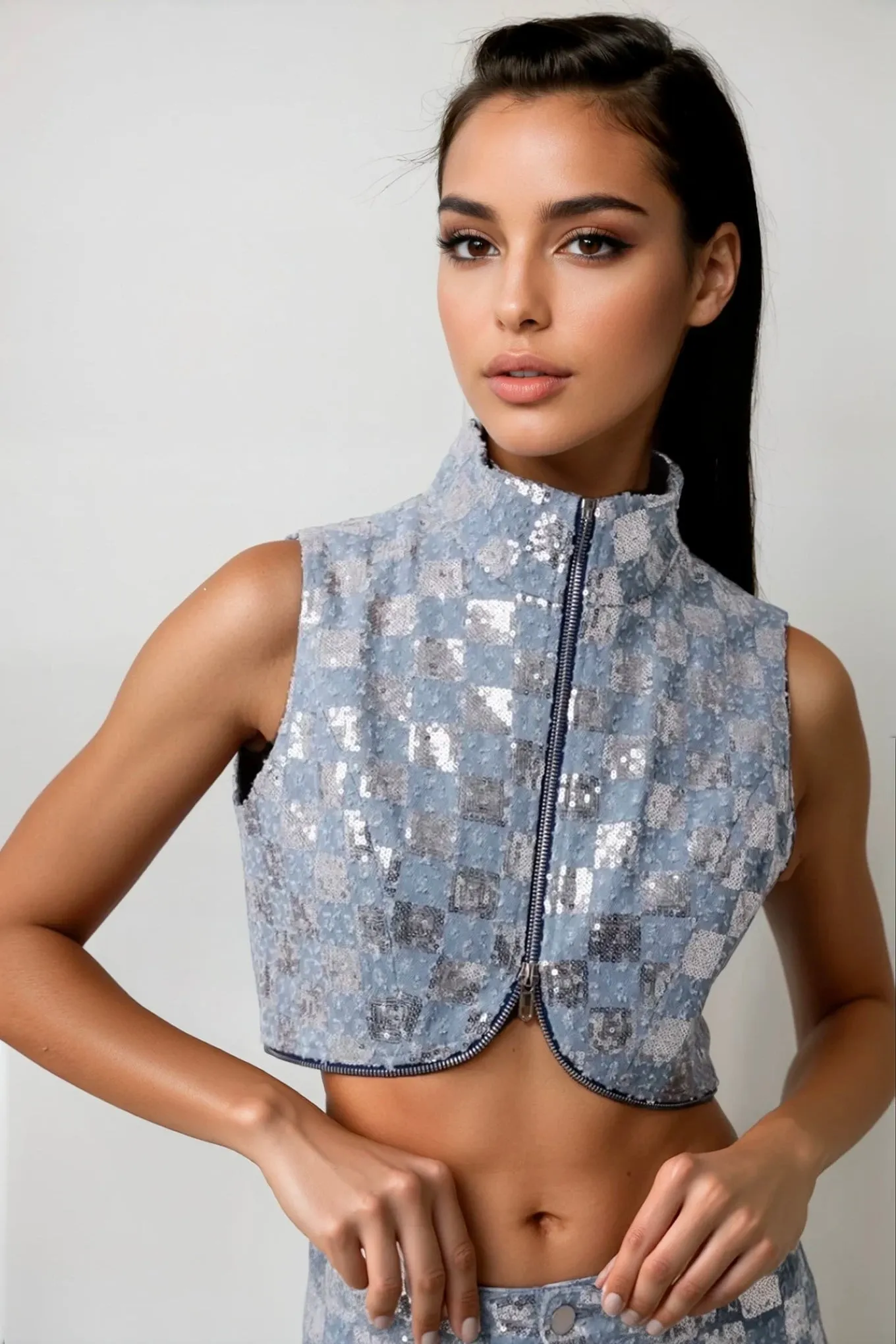 Paloma Denim Crop Vest