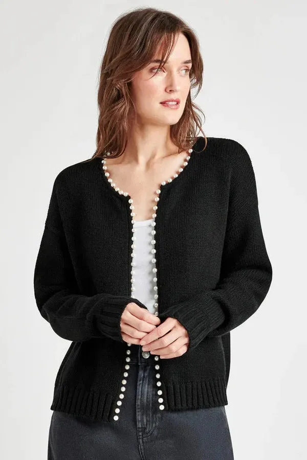 pearl trim cardigan
