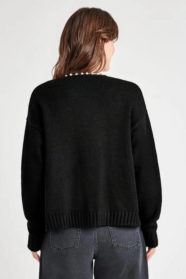 pearl trim cardigan