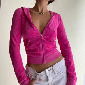 Pink Velvet Cropped Zip Up Hoodies Jacket
