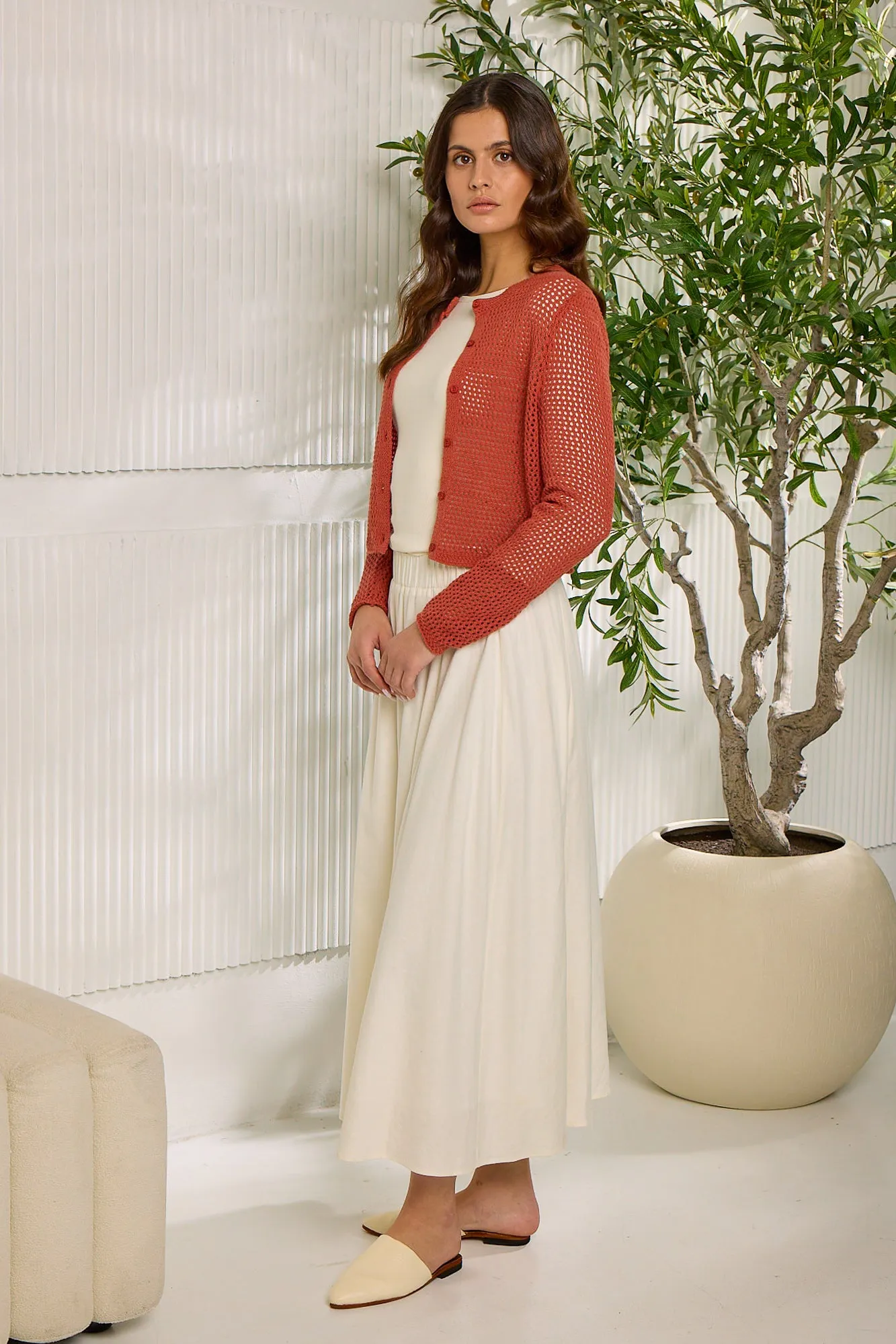 point wide knit cardi