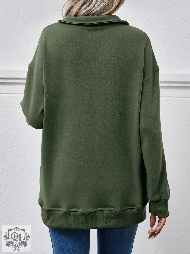 Polo Collar Solid Pullover