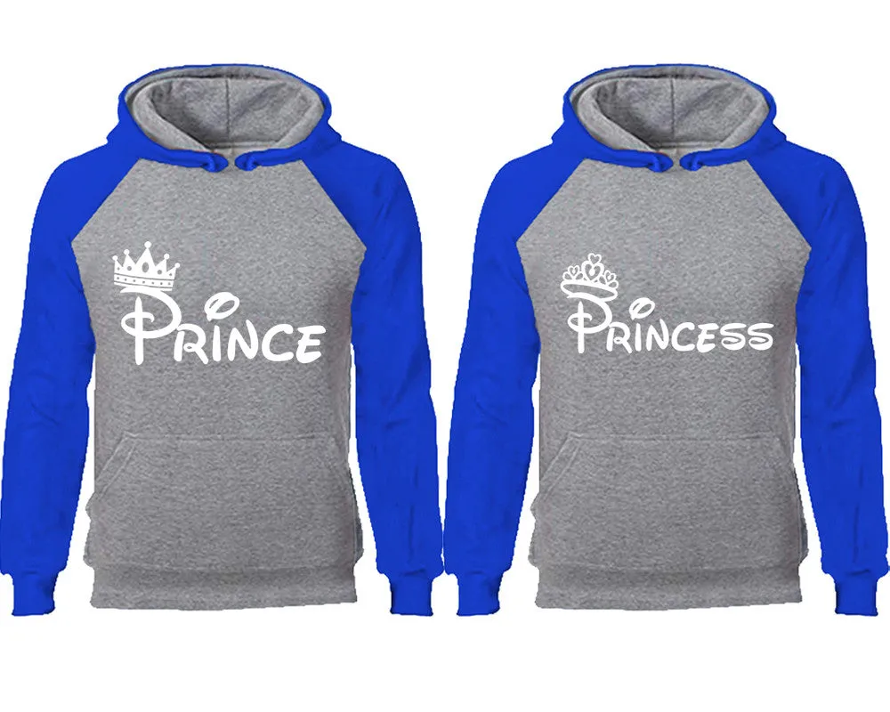 Prince & Princess Couple Matching Raglan Hoodies – Comfortable Unisex Pullover | Sold Separately in Sizes & Colors