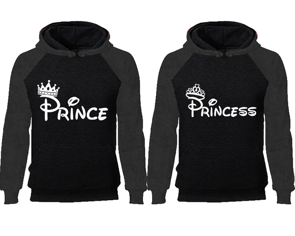 Prince & Princess Couple Matching Raglan Hoodies – Comfortable Unisex Pullover | Sold Separately in Sizes & Colors