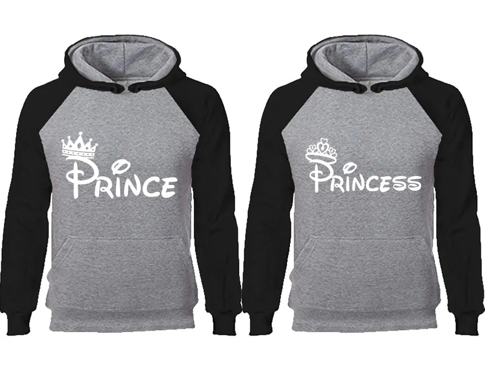 Prince & Princess Couple Matching Raglan Hoodies – Comfortable Unisex Pullover | Sold Separately in Sizes & Colors
