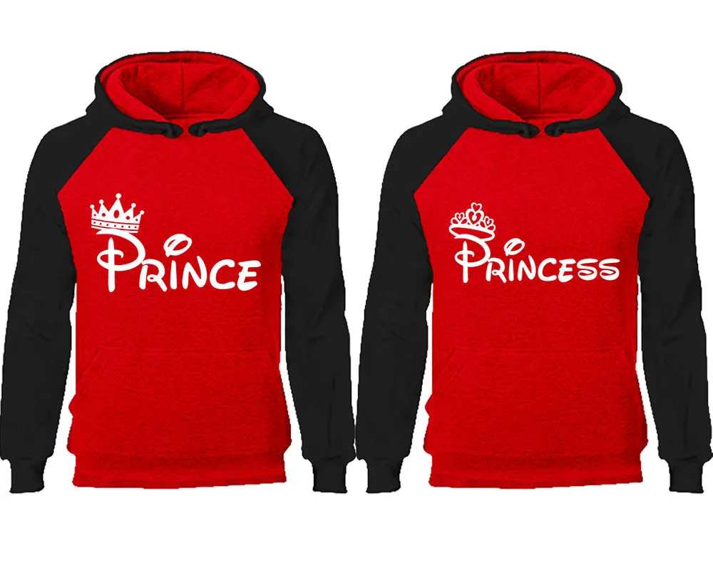 Prince & Princess Couple Matching Raglan Hoodies – Comfortable Unisex Pullover | Sold Separately in Sizes & Colors