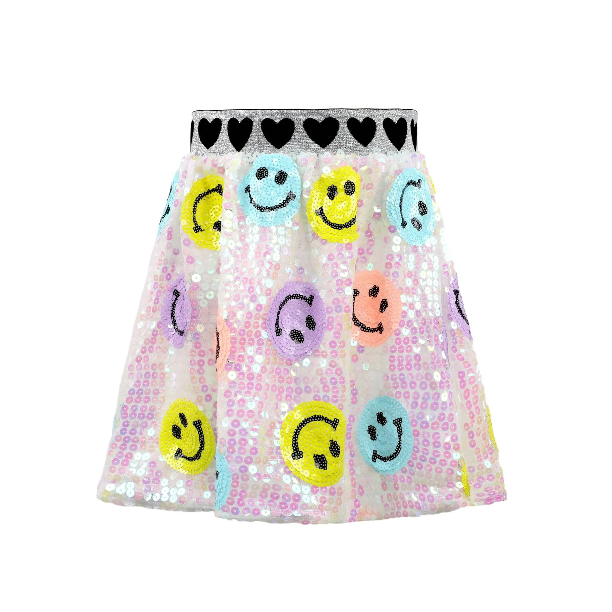 Rainbow Emoji Sequin Skirt