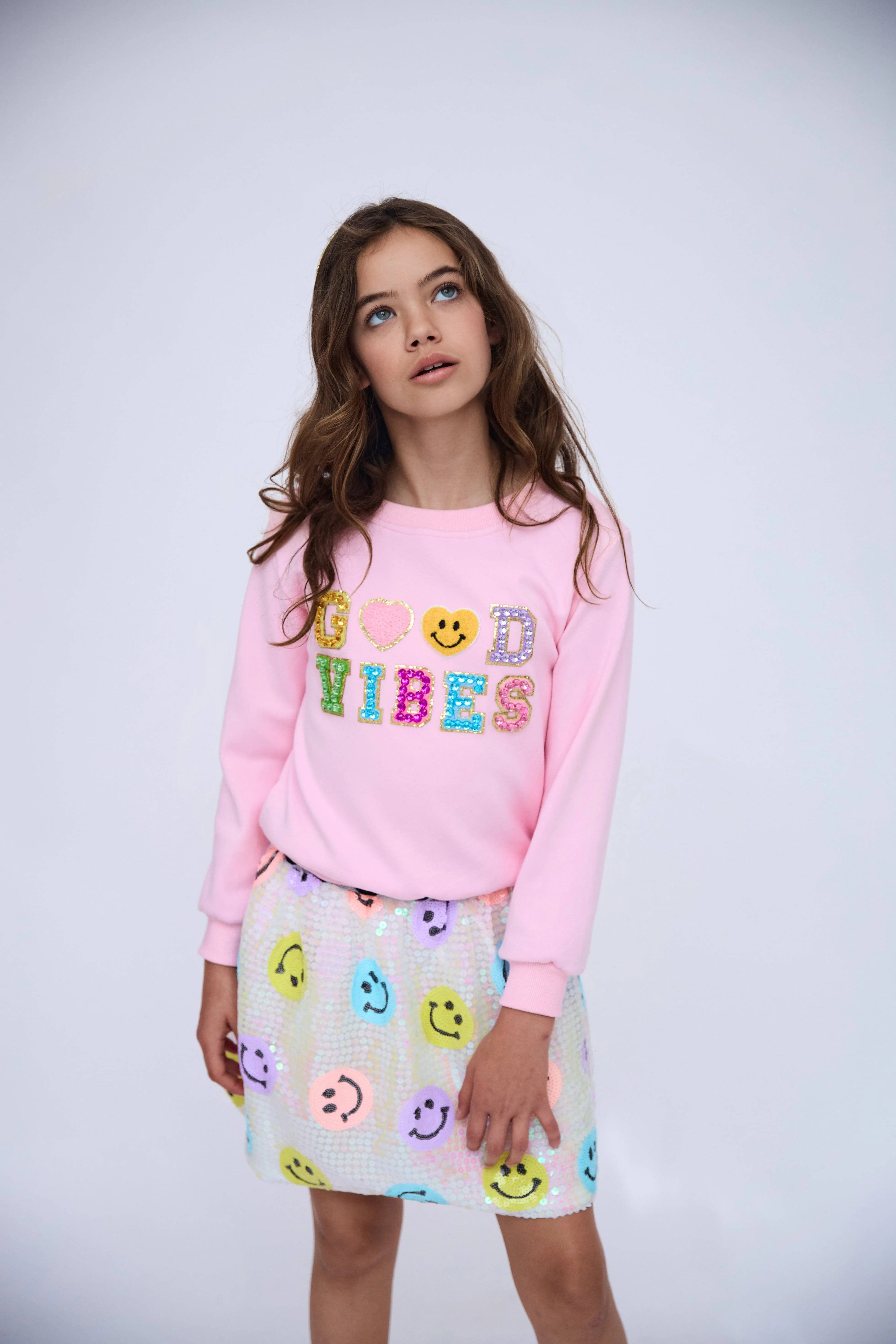 Rainbow Emoji Sequin Skirt