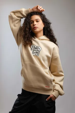 Red Dot Logo Hoodie-Beige