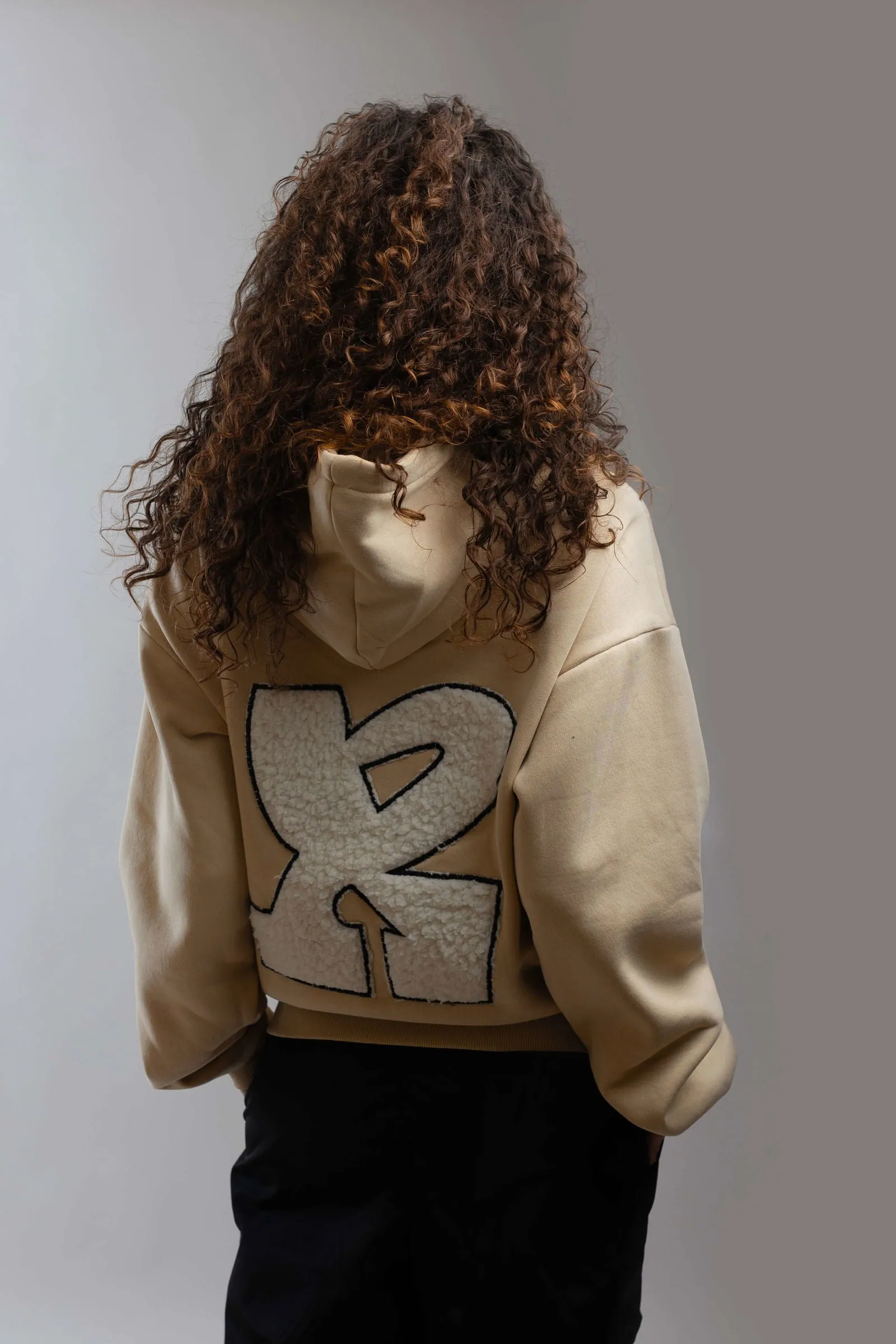 Red Dot Logo Hoodie-Beige
