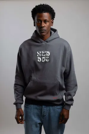 Red Dot Logo Hoodie-Charcoal Grey