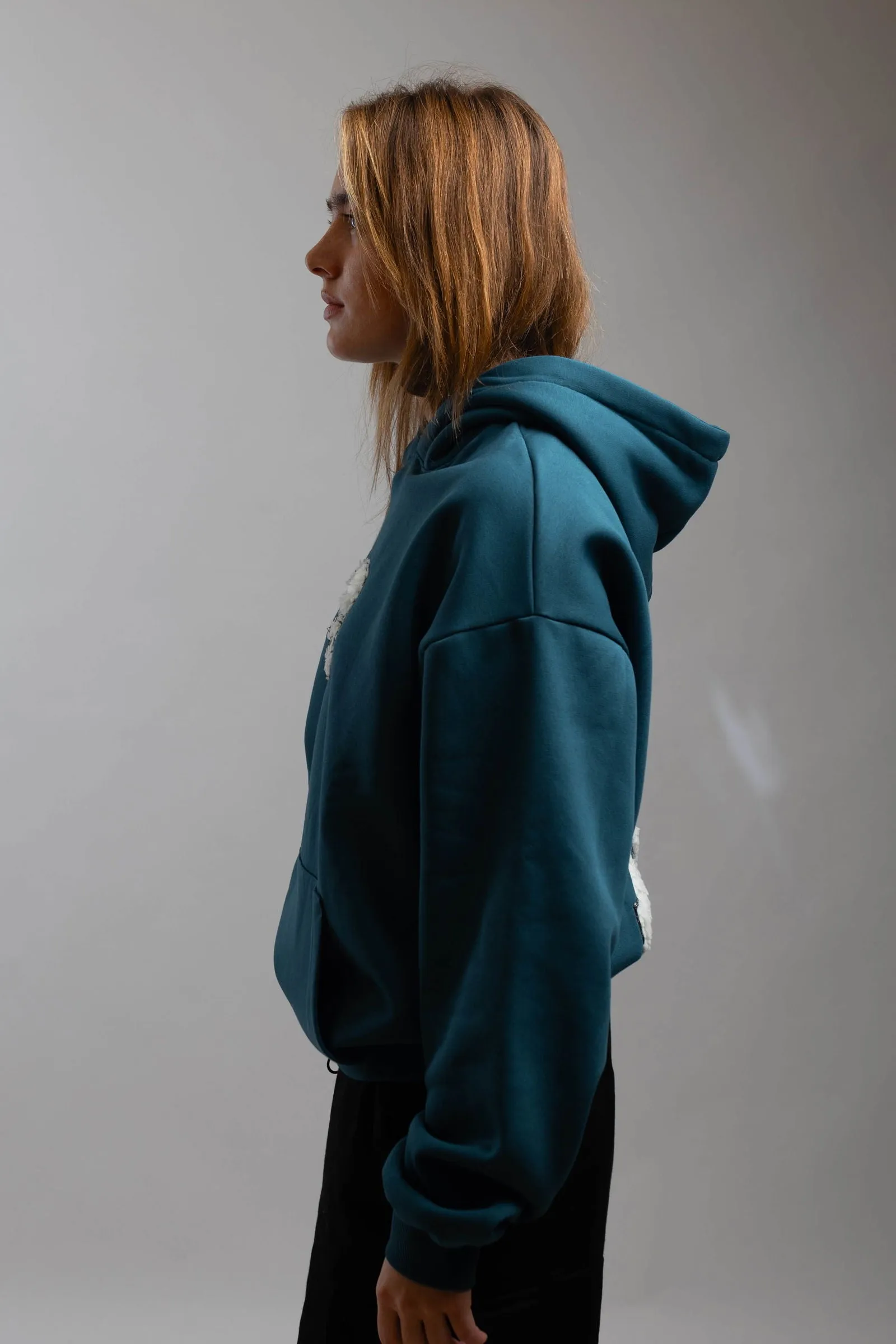 Red Dot Logo Hoodie-Teal