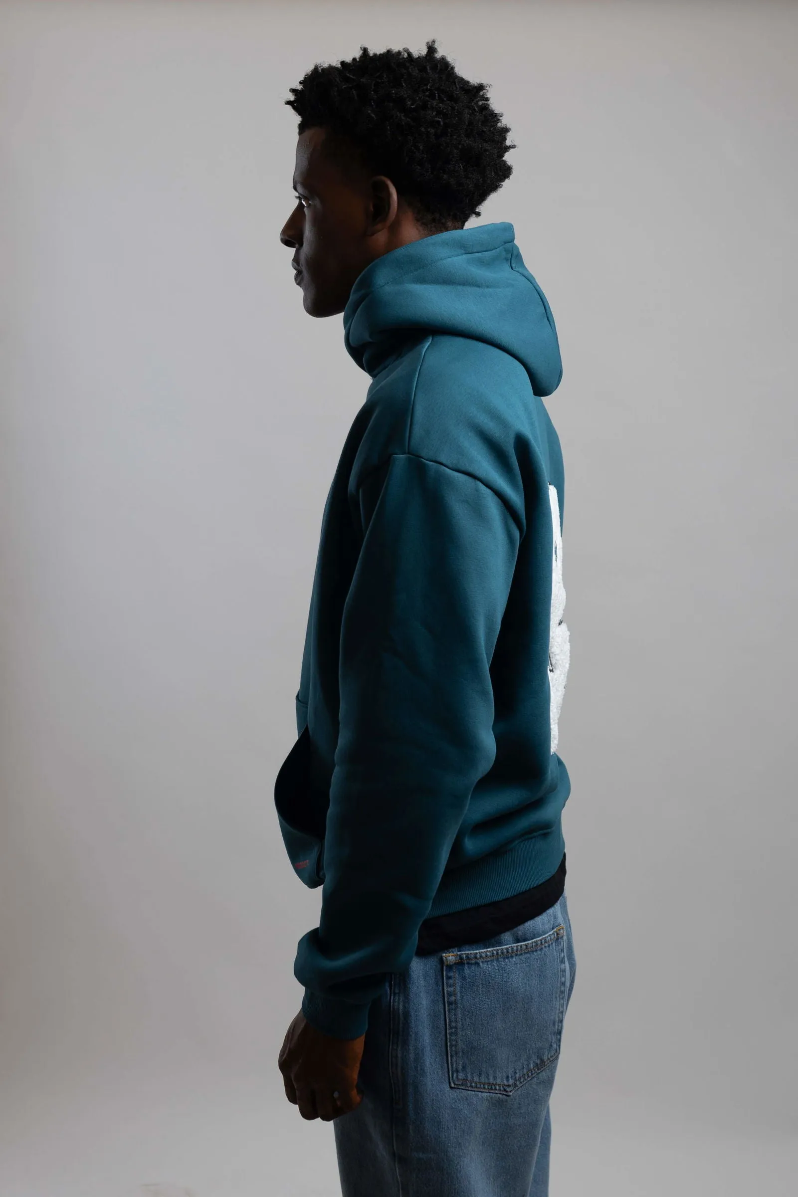 Red Dot Logo Hoodie-Teal