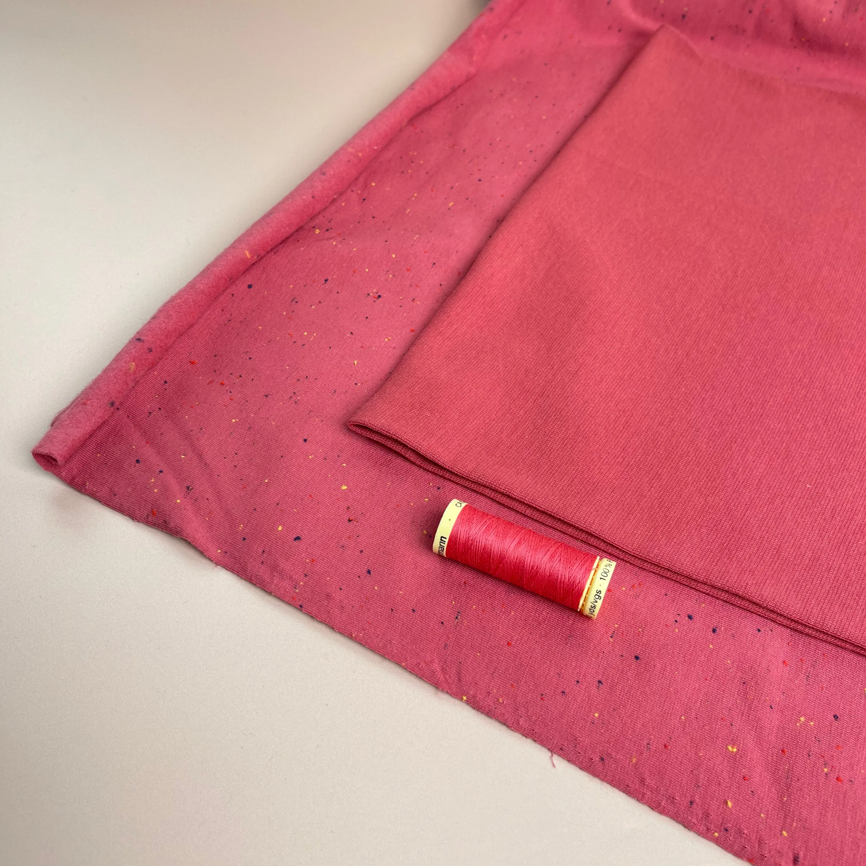 REMNANT 0.35 Metre - Dark Rose Tubular Cuff Ribbing Fabric