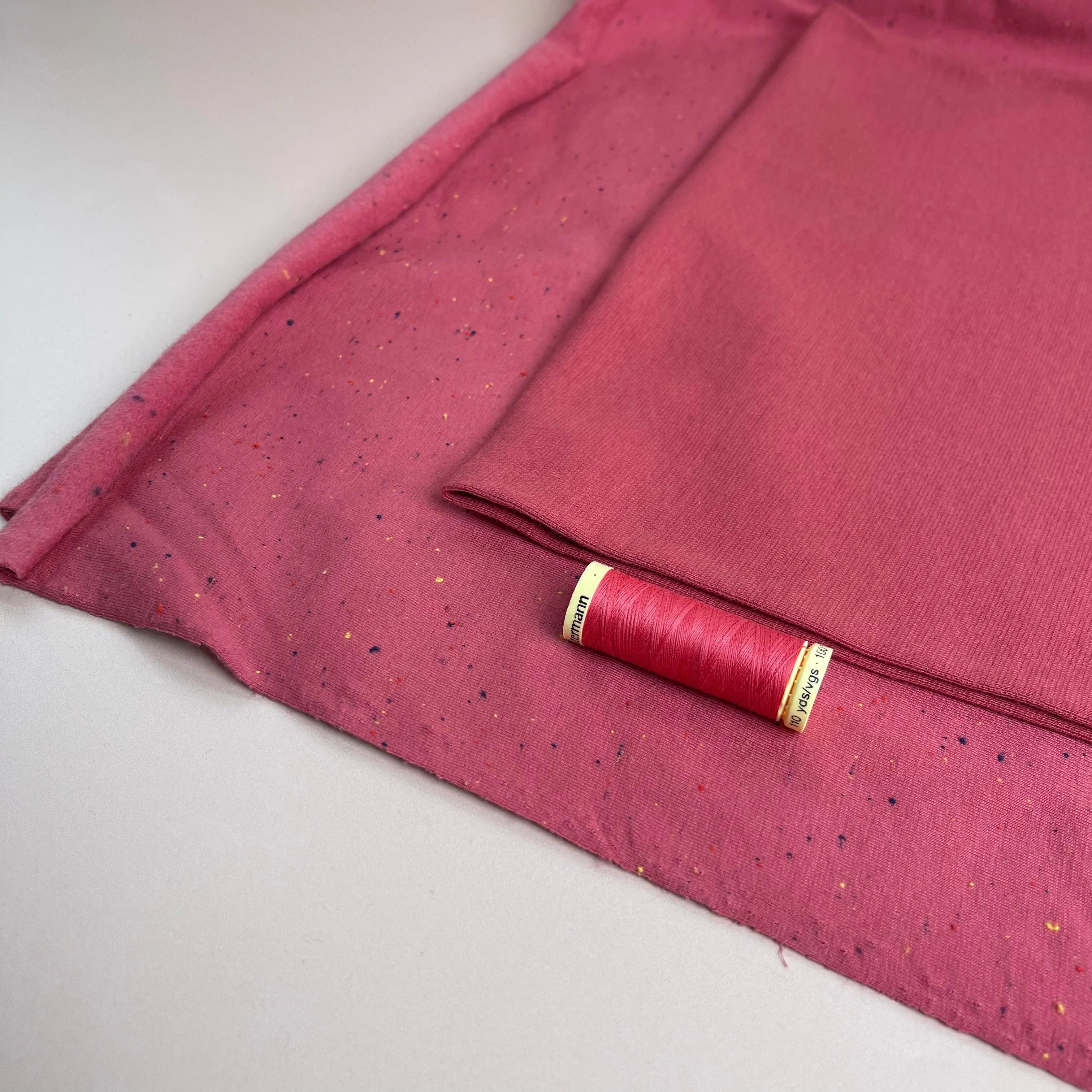 REMNANT 0.35 Metre - Dark Rose Tubular Cuff Ribbing Fabric