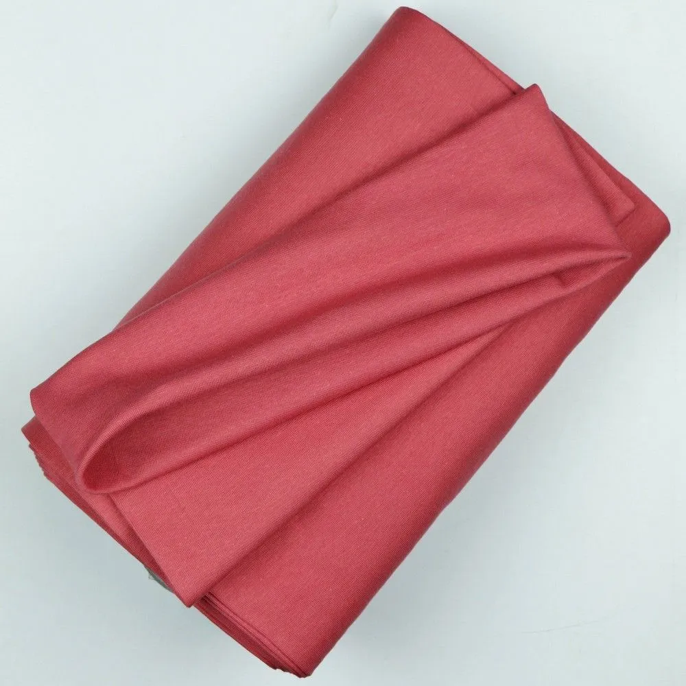 REMNANT 0.35 Metre - Dark Rose Tubular Cuff Ribbing Fabric