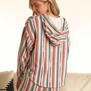 Rock & Roll Women's Motif Striped Hoodie