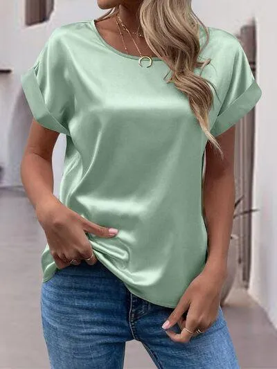 Round Neck Shiny T-Shirt