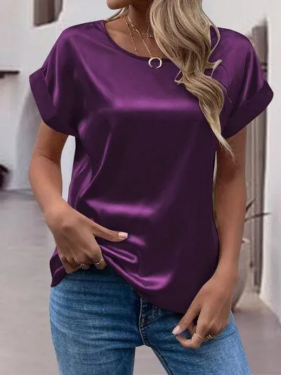Round Neck Shiny T-Shirt