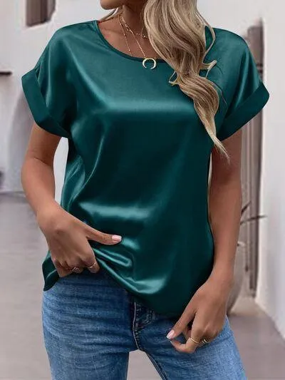 Round Neck Shiny T-Shirt