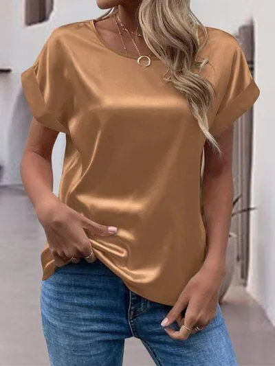 Round Neck Shiny T-Shirt