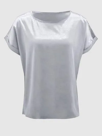 Round Neck Shiny T-Shirt
