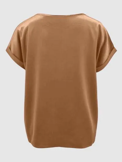 Round Neck Shiny T-Shirt