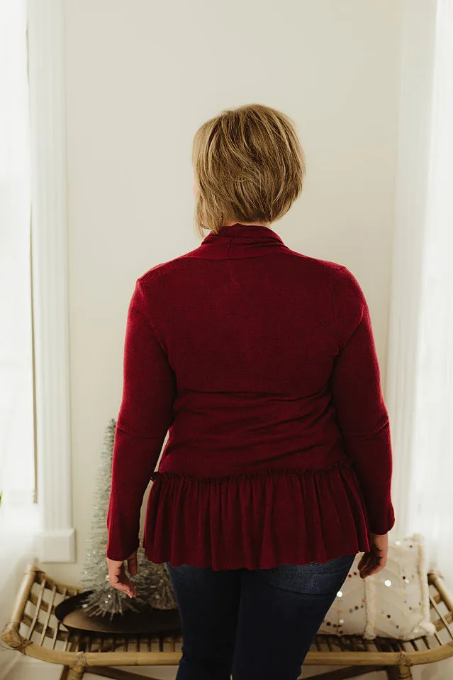 Ruffled Peplum Cardi