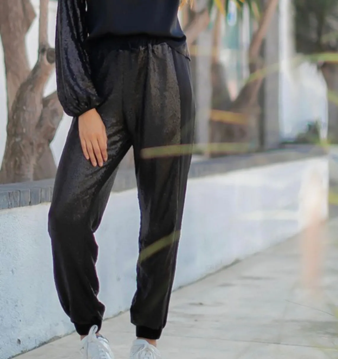 SEQUIN JOGGER PANTS