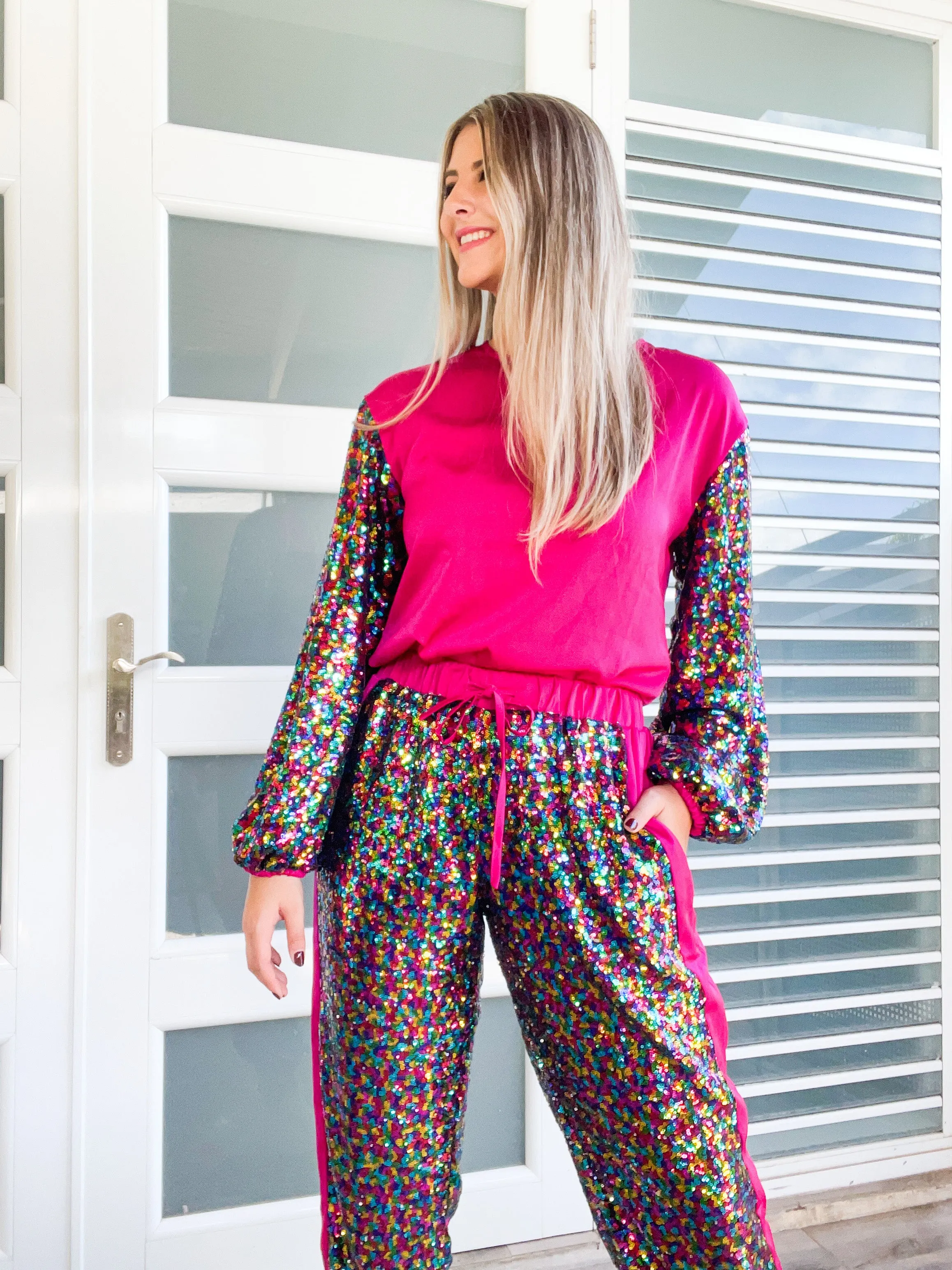 SEQUIN JOGGER PANTS