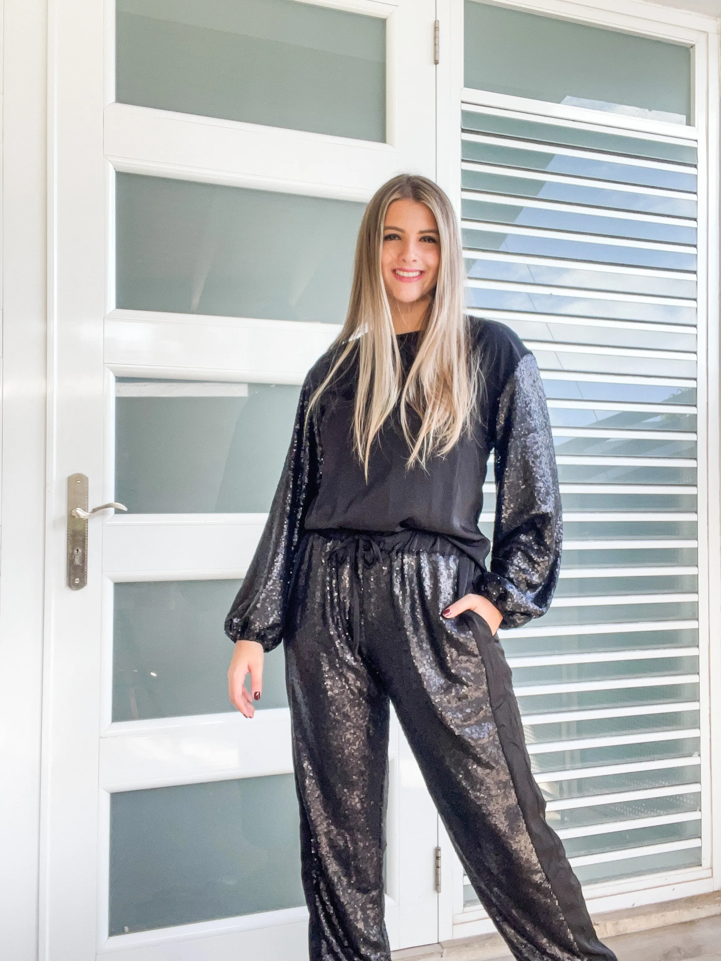SEQUIN JOGGER PANTS