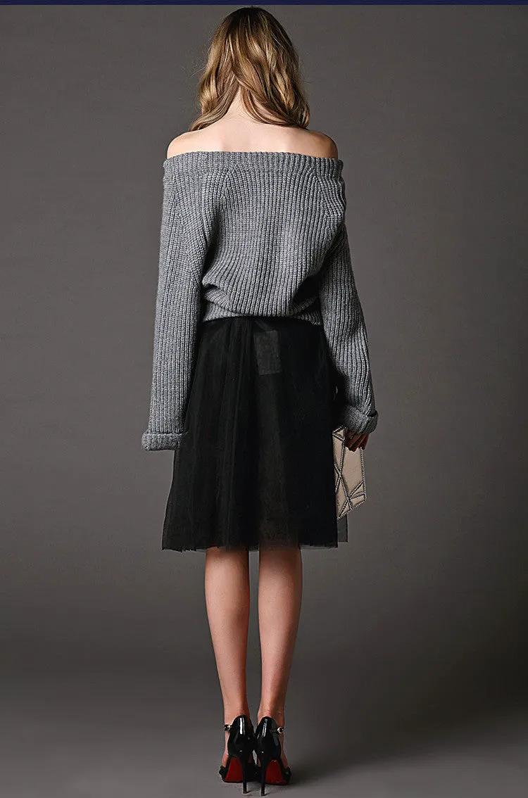 Sexy Off Shoulder Loose Knitting Sweater