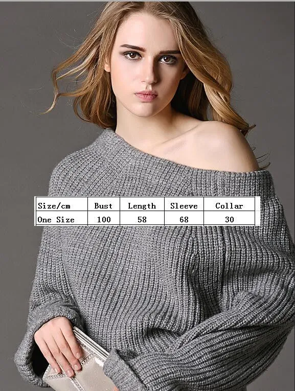 Sexy Off Shoulder Loose Knitting Sweater