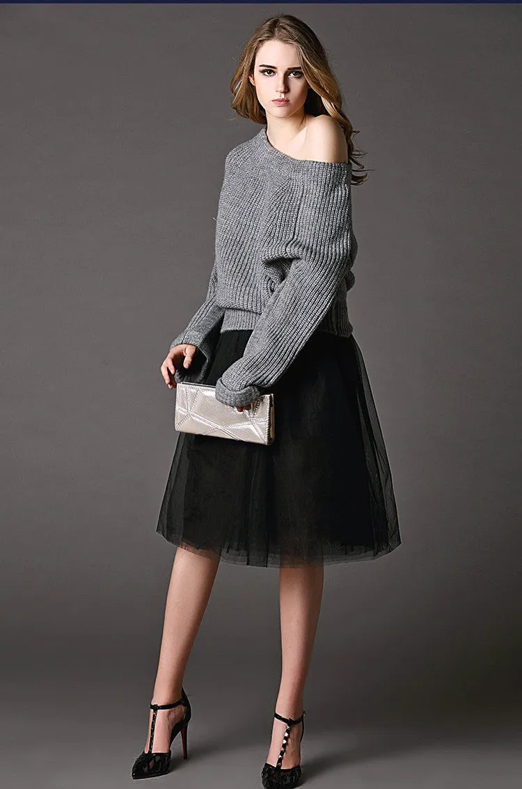 Sexy Off Shoulder Loose Knitting Sweater
