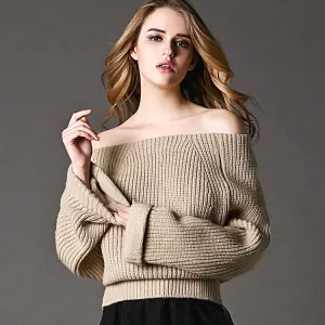 Sexy Off Shoulder Loose Knitting Sweater