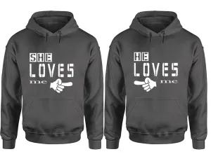 She Loves Me & He Loves Me Couple Matching Pullover Hoodies – Unisex Styles Sold Separately | Comfortable & Durable Design