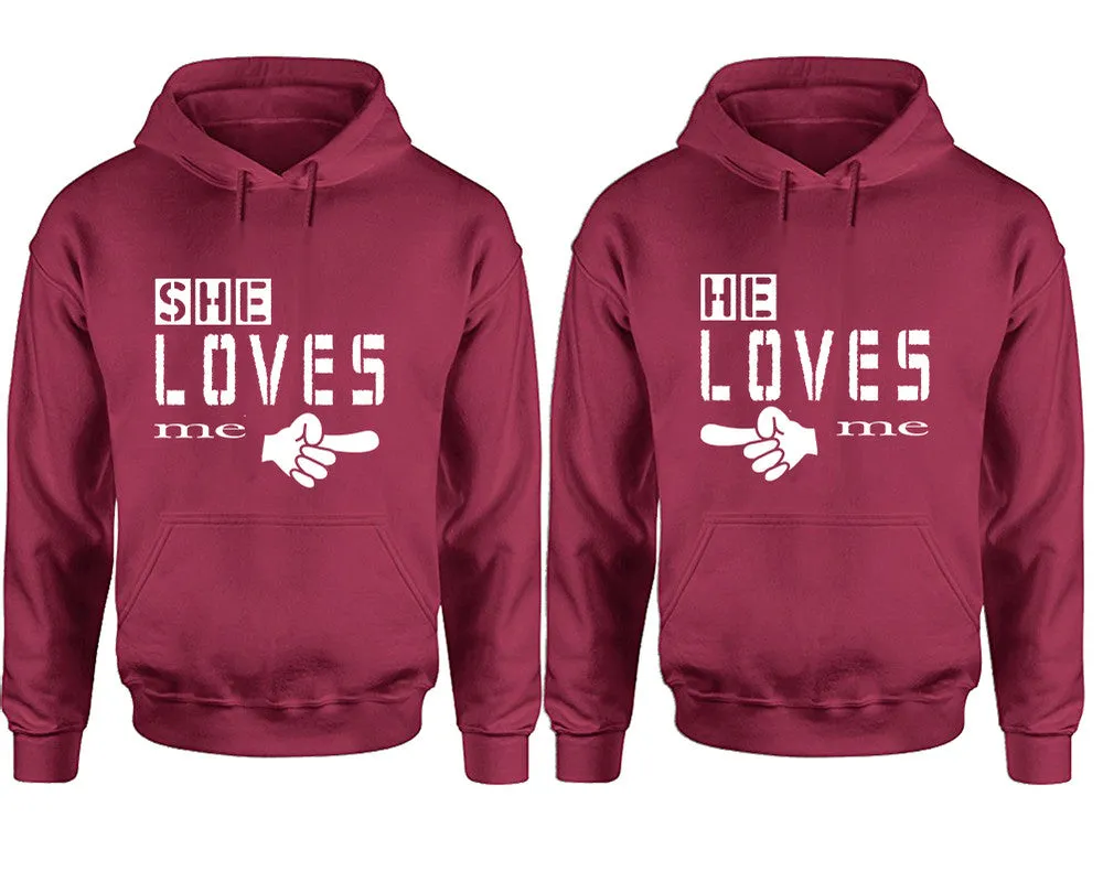 She Loves Me & He Loves Me Couple Matching Pullover Hoodies – Unisex Styles Sold Separately | Comfortable & Durable Design