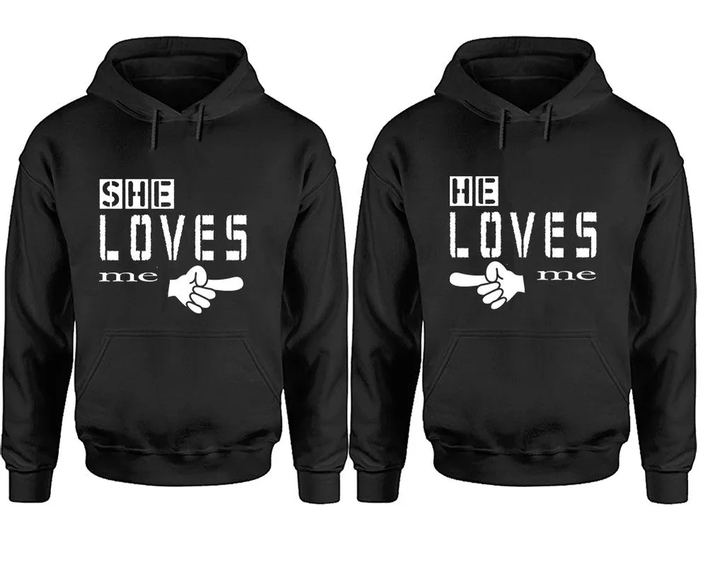 She Loves Me & He Loves Me Couple Matching Pullover Hoodies – Unisex Styles Sold Separately | Comfortable & Durable Design