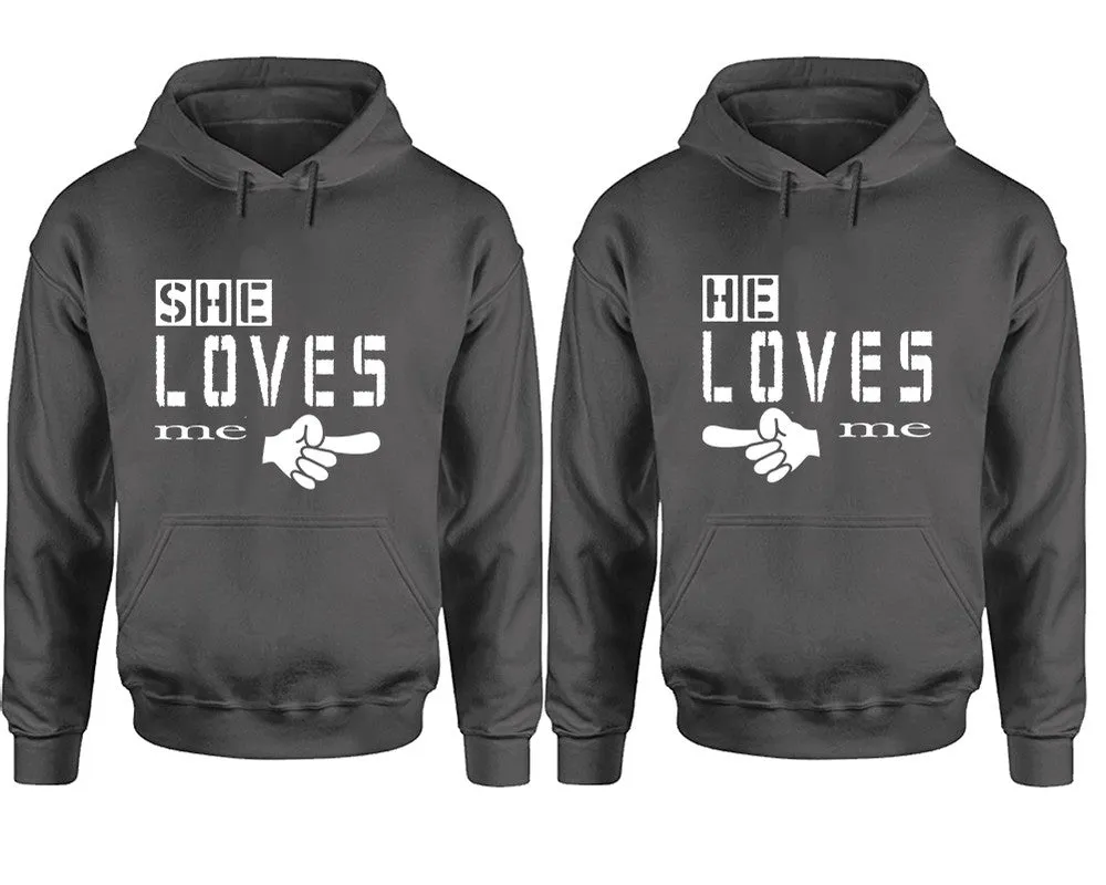 She Loves Me & He Loves Me Couple Matching Pullover Hoodies – Unisex Styles Sold Separately | Comfortable & Durable Design