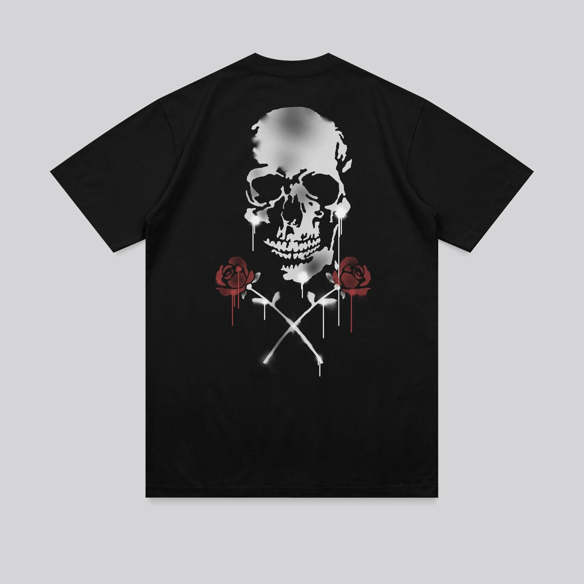 SKULL STENCIL T-SHIRT WASHED BLACK