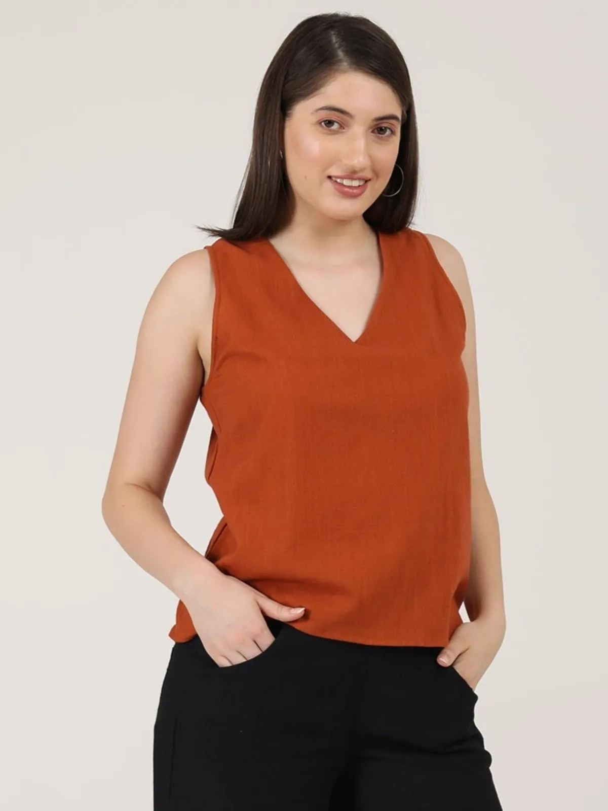 Solid Organic Cotton Top Rust