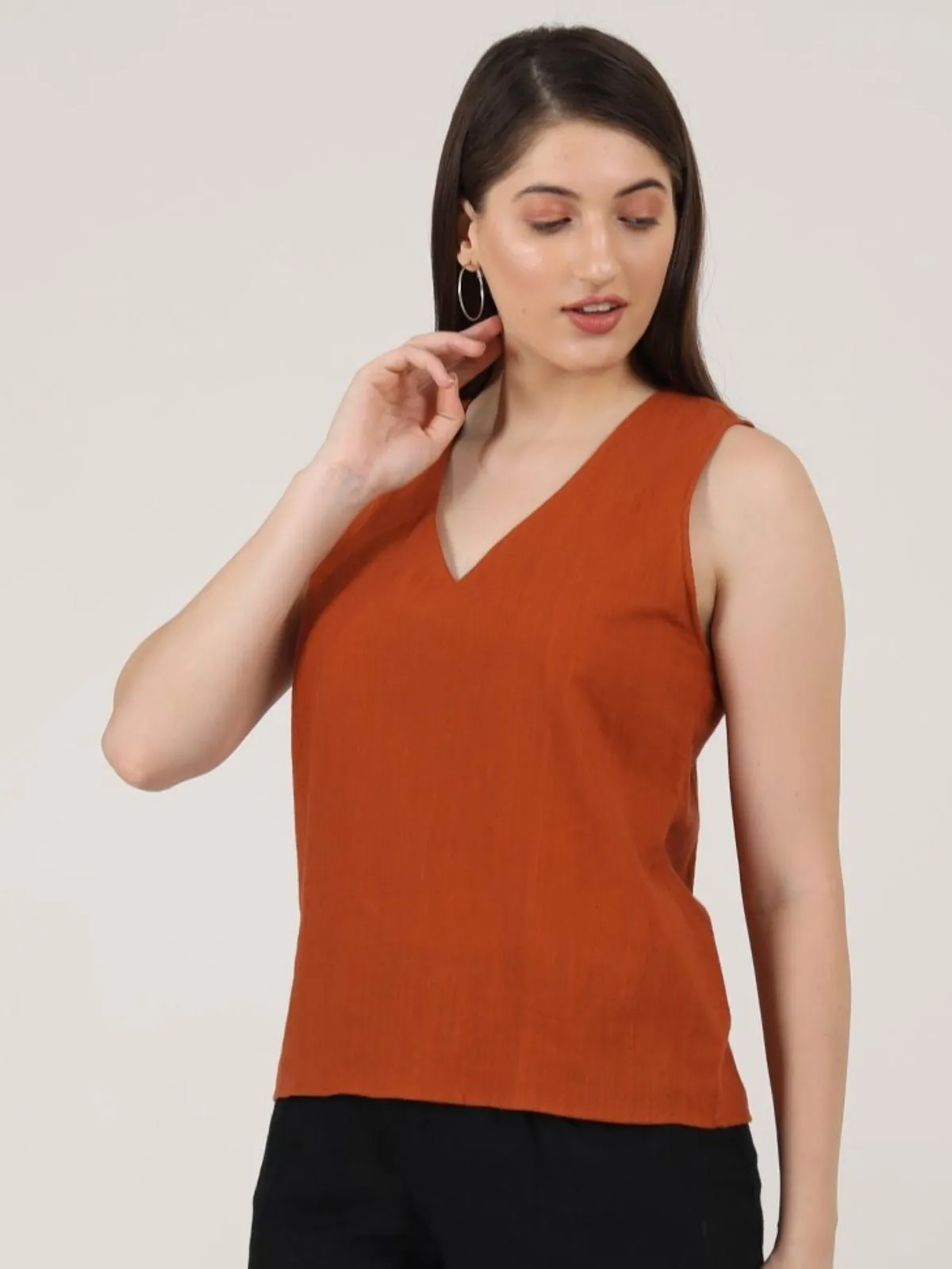 Solid Organic Cotton Top Rust