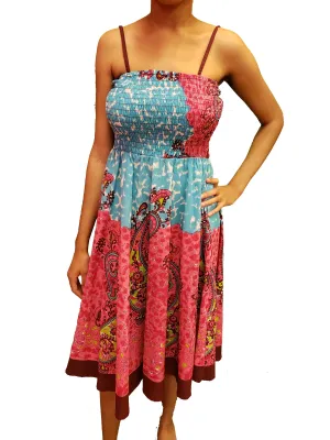 Spaghetti Strap Midi Pink Dress