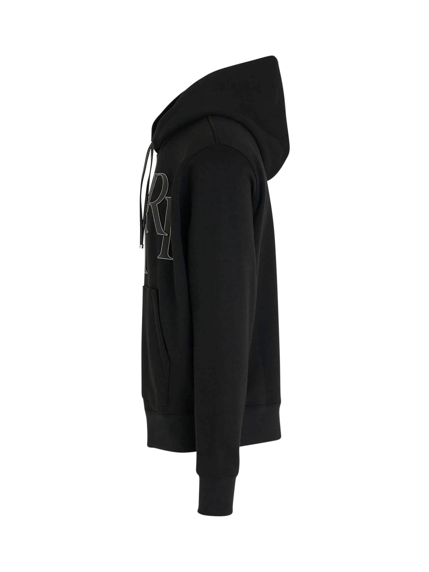 Staggered Logo Hoodie in Black